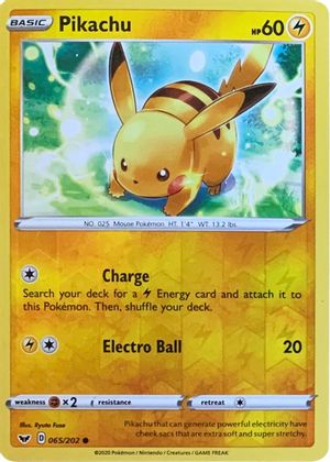 Pikachu (065/202) (Holográfica Cosmos Inversa) [Espada y Escudo: Set Base]