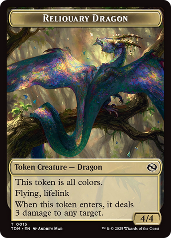 Dragón relicario // Dragón (0011) Ficha de dos caras [Tarkir: Dragonstorm Tokens]