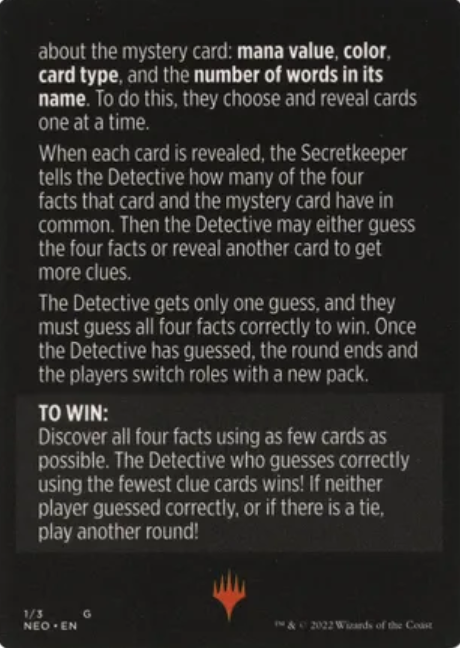 Détective de booster (Mini-jeu Magic) [Mini-jeu Kamigawa : la Dynastie néon]