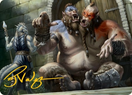 Carte artistique Ettin (signature estampée or) [Donjons & Dragons : Aventures dans la série artistique des Royaumes Oubliés]