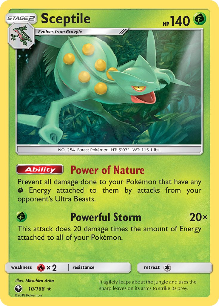Sceptile (10/168) (Exclusiva de Baraja Temática) [Sol y Luna-Tormenta Celestial]