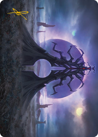 Carta de Arte de Ocaso del Sol Negro (Firma Estampada en Dorado) [Phyrexia: Art Series de Todos Seremos Uno]