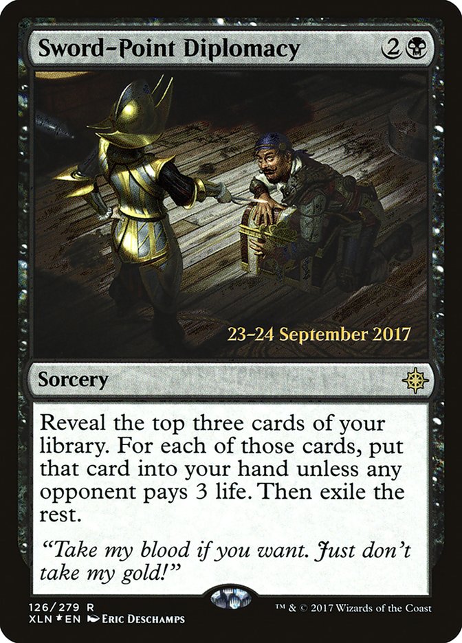 Diplomatie de la pointe de l'épée [Cartes promotionnelles d'avant-première Les cavernes oubliées d'Ixalan]