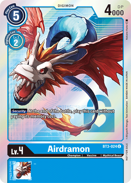 Airdramon [BT3-024] (Promoción Buy-A-Box) [Promociones del Booster Especial Ver.1.5 de Lanzamiento]