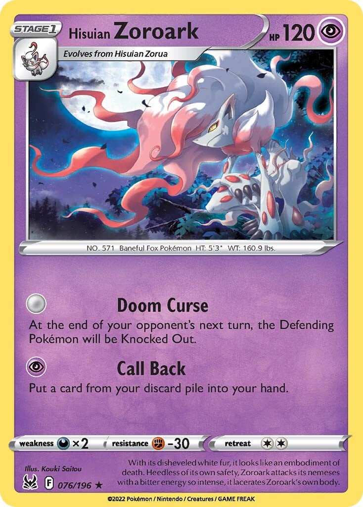 Zoroark de Hisui (076/196) [Espada y Escudo: Origen Perdido]