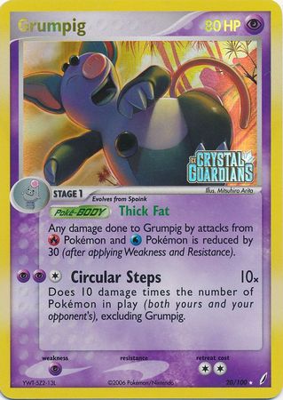 Grumpig (20/100) (Estampado) [EX: Guardianes de Cristal]
