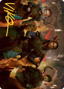 Carta de Arte de Caballería a la Luz de las Velas (Firma Estampada en Dorado) [Innistrad: Cacería de Medianoche - Serie de Arte]