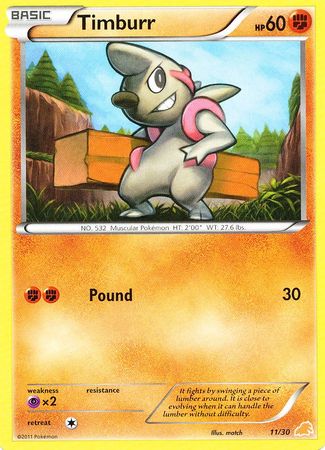 Timburr (11/30) [Negro y Blanco: Kit de Entrenador - Excadrill]