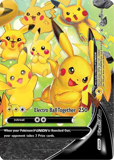 Pikachu V-UNION (SWSH142) (Célébrations) [Épée et Bouclier : Promo Étoile Noire]