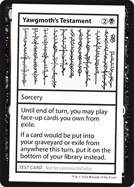 Le Testament de Yawgmoth (Édition 2021) [Cartes de test de Mystery Booster]