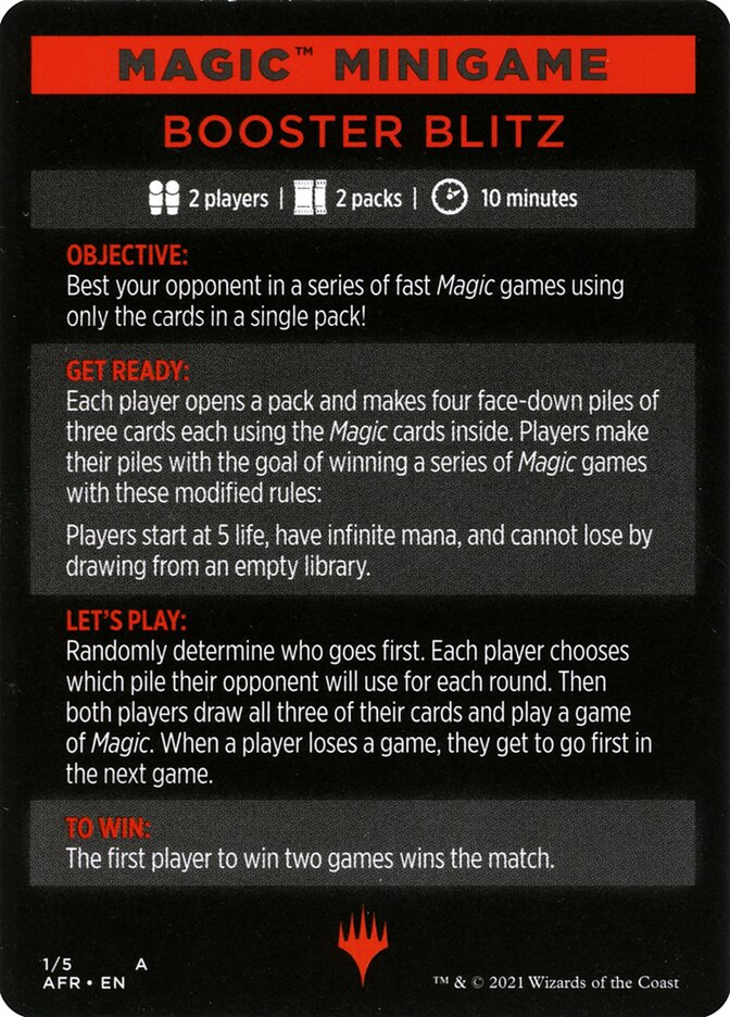 Booster Blitz (Mini-jeu Magic) [Innistrad : Chasse de Minuit Mini-jeu]