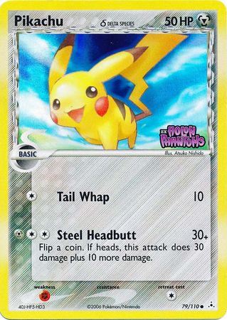Pikachu (79/110) (Especie Delta) (Estampada) [EX: Holon Phantoms]