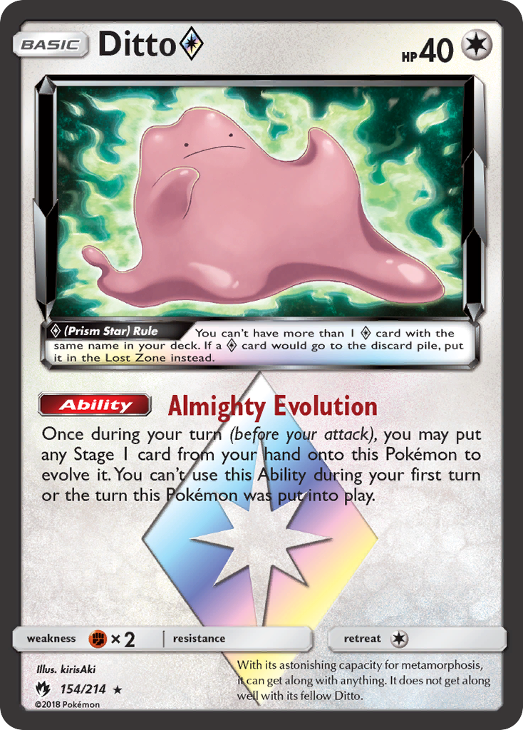 Ditto (154/214) (Estrella Prisma) [Sol y Luna: Truenos Perdidos]