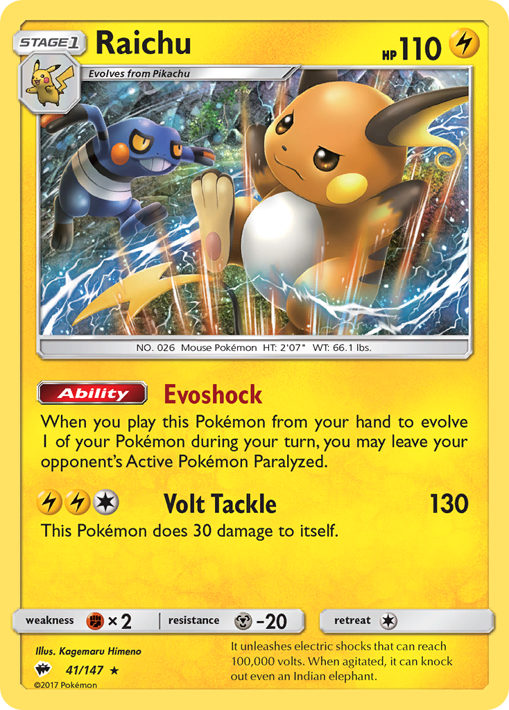 Raichu (41/147) [Soleil et Lune : Ombres ardentes]