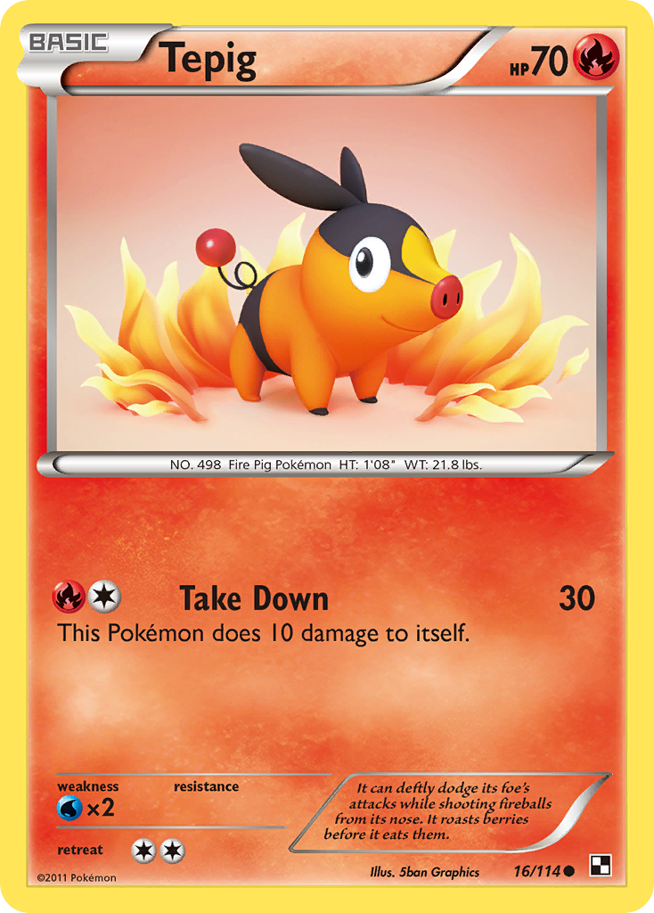 Tepig (16/114) [Noir & Blanc : Set de Base]