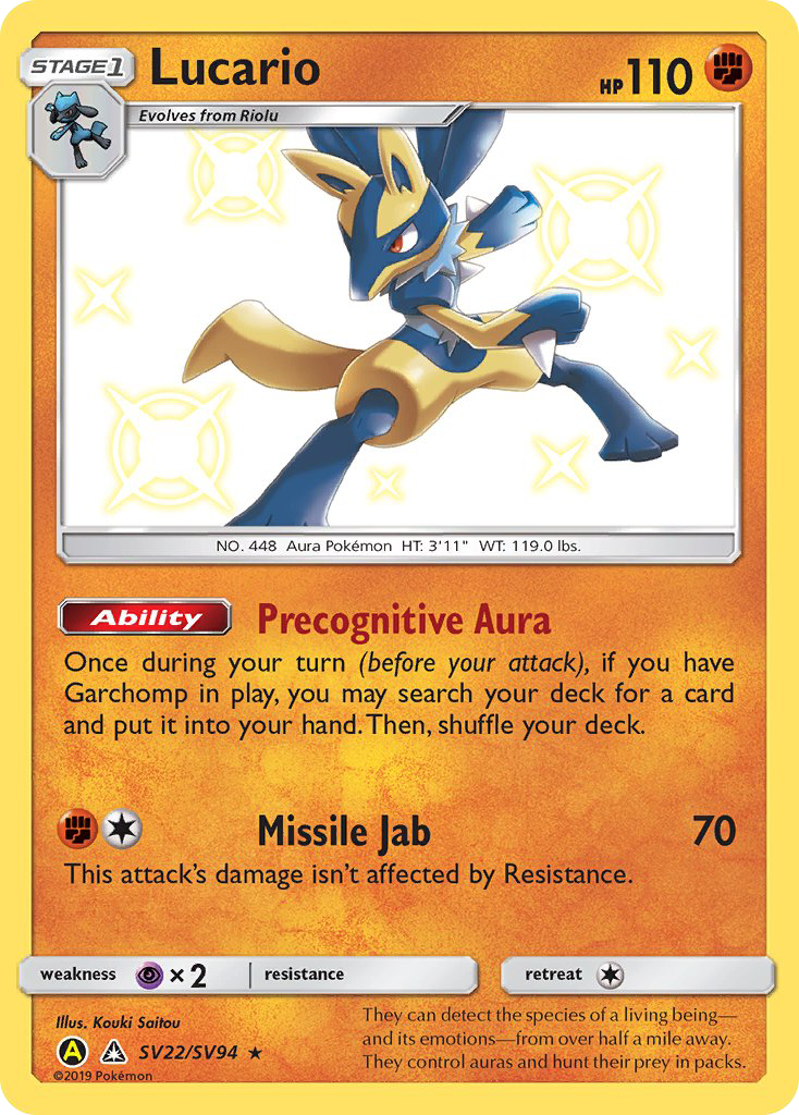 Lucario (SV22/SV94) [Soleil et Lune : Destinées Occultes - Coffre des Cartes Brillantes]