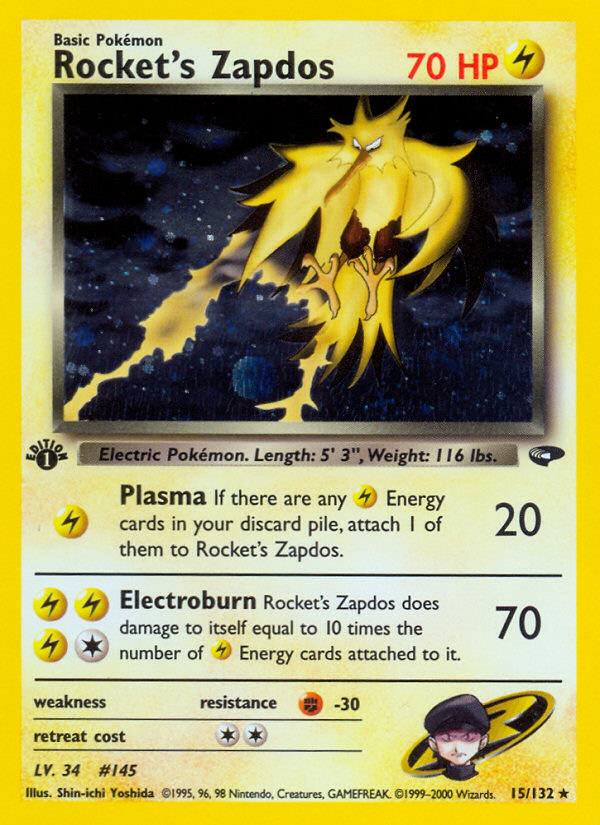 Zapdos de Rocket (15/132) [Desafío de Gimnasio 1ª Edición]