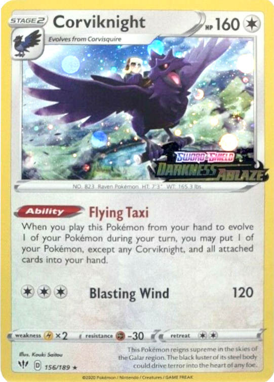 Corviknight (156/189) (Holográfica Cosmos) [Espada y Escudo: Oscuridad Incandescente]