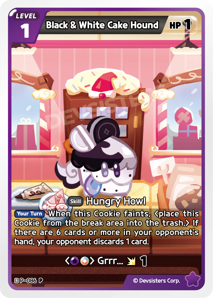 Image for Black & White Cake Hound (P-086) (P) - CookieRun: Braverse TCG