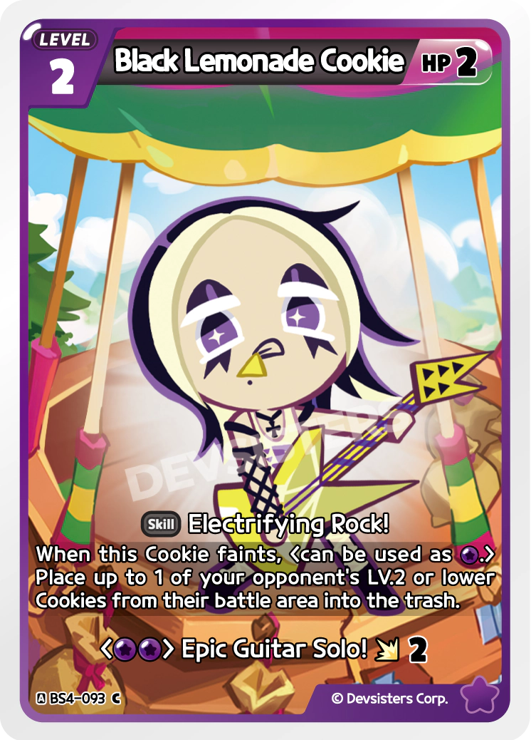 Image for Black Lemonade Cookie (BS4-093) (BS4) - CookieRun: Braverse TCG