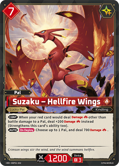 Image for Suzaku – Hellfire Wings (EBP01-002) (EBP01) - Palworld Official Card Game
