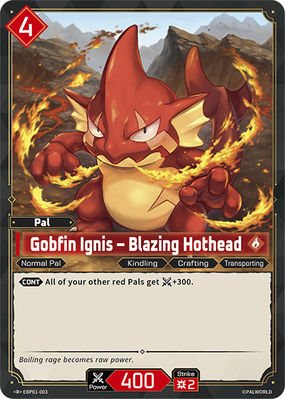 Image for Gobfin Ignis – Blazing Hothead (EBP01-003) (EBP01) - Palworld Official Card Game