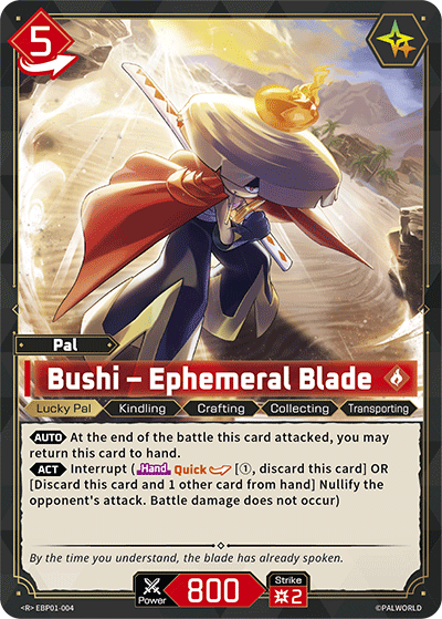 Image for Bushi – Ephemeral Blade (EBP01-004) (EBP01) - Palworld Official Card Game