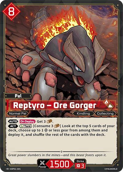Image for Reptyro – Ore Gorger (EBP01-005) (EBP01) - Palworld Official Card Game