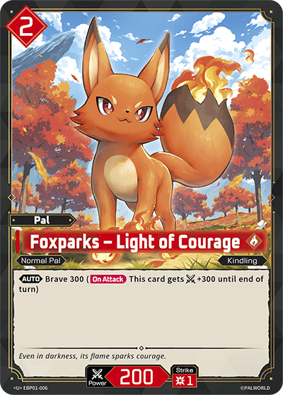 Image for Foxparks – Light of Courage (EBP01-006) (EBP01) - Palworld Official Card Game