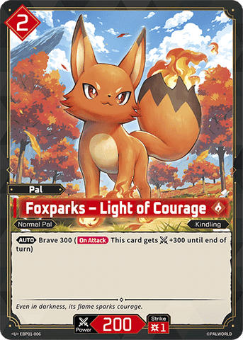Image for Foxparks – Light of Courage (EBP01-006) (EBP01) - Palworld Official Card Game
