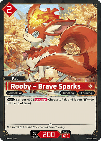 Image for Rooby – Brave Sparks (EBP01-011) (EBP01) - Palworld Official Card Game