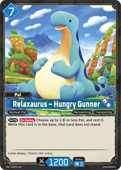 Image for Relaxaurus – Hungry Gunner (EBP01-026) (EBP01) - Palworld Official Card Game