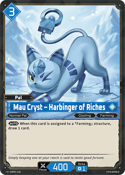 Image for Mau Cryst – Harbinger of Riches (EBP01-035) (EBP01) - Palworld Official Card Game