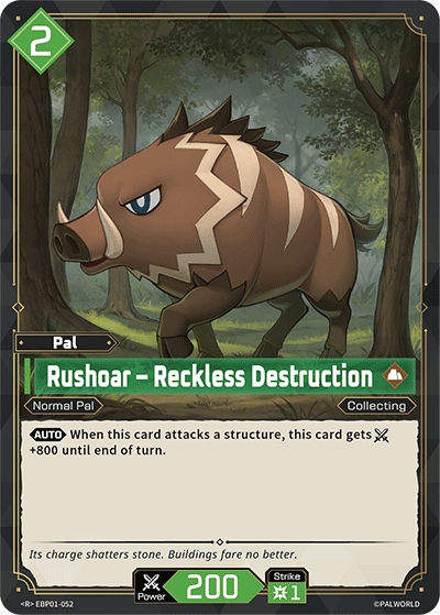 Image for Rushoar – Reckless Destruction (EBP01-052) (EBP01) - Palworld Official Card Game