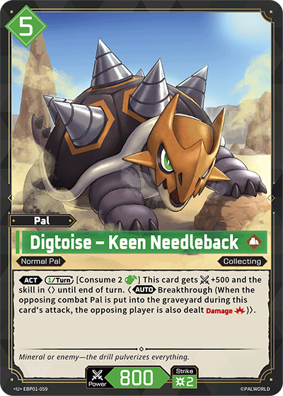 Image for Digtoise – Keen Needleback (EBP01-059) (EBP01) - Palworld Official Card Game