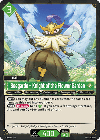 Image for Beegarde – Knight of the Flower Garden (EBP01-061) (EBP01) - Palworld Official Card Game