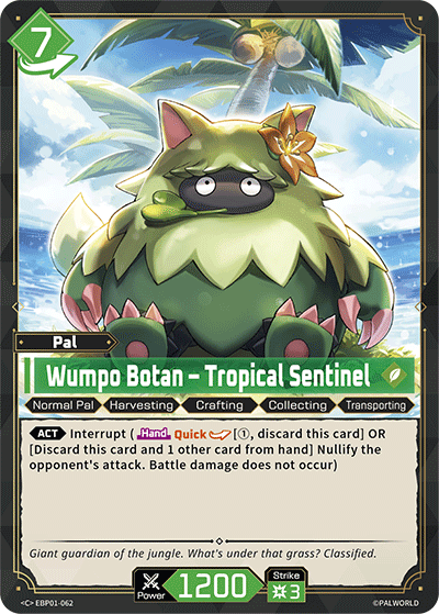 Image for Wumpo Botan – Tropical Sentinel (EBP01-062) (EBP01) - Palworld Official Card Game