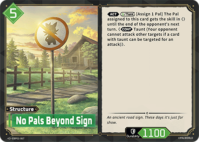 Image for No Pals Beyond Sign (EBP01-067) (EBP01) - Palworld Official Card Game