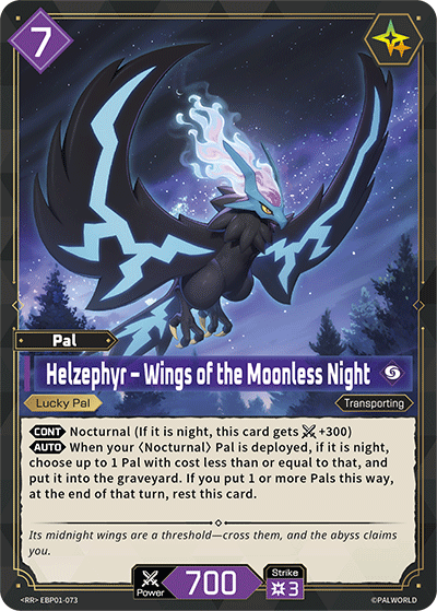 Image for Helzephyr – Wings of the Moonless Night (EBP01-073) (EBP01) - Palworld Official Card Game