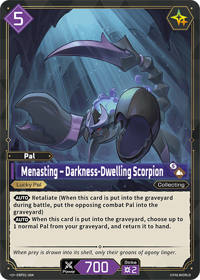 Image for Menasting – Darkness-Dwelling Scorpion (EBP01-084) (EBP01) - Palworld Official Card Game