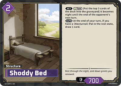 Image for Shoddy Bed (EBP01-089) (EBP01) - Palworld Official Card Game