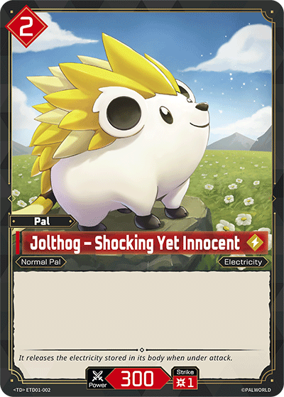 Image for Jolthog – Shocking Yet Innocent (ETD01-002) (ETD01) - Palworld Official Card Game