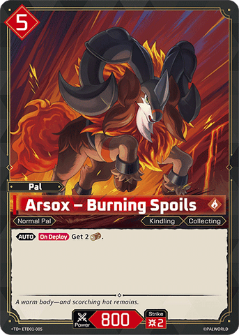 Image for Arsox – Burning Spoils (ETD01-005) (ETD01) - Palworld Official Card Game