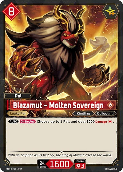 Image for Blazamut – Molten Sovereign (ETD01-007) (ETD01) - Palworld Official Card Game