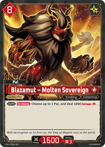 Image for Blazamut – Molten Sovereign (ETD01-007) (ETD01) - Palworld Official Card Game