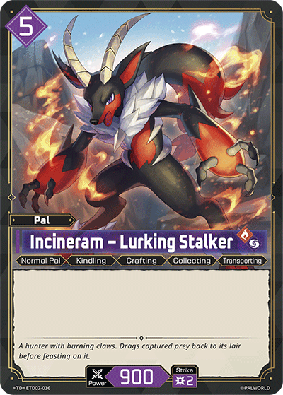 Image for Incineram – Lurking Stalker (ETD02-016) (ETD02) - Palworld Official Card Game