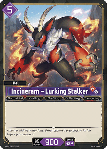Image for Incineram – Lurking Stalker (ETD02-016) (ETD02) - Palworld Official Card Game