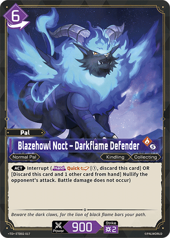 Image for Blazehowl Noct – Darkflame Defender (ETD02-017) (ETD02) - Palworld Official Card Game