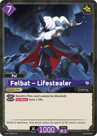 Image for Felbat – Lifestealer (ETD02-018) (ETD02) - Palworld Official Card Game