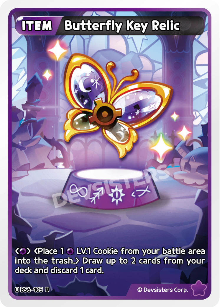 Image for Butterfly Key Relic (BS6-105) (BS6) - CookieRun: Braverse TCG